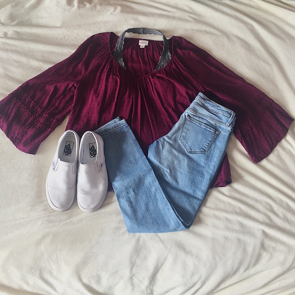 mossimo: maroon blouse